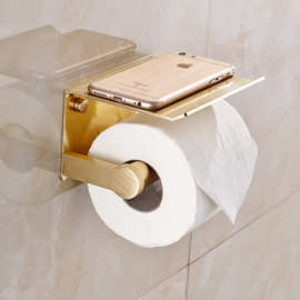 太空铝金色手机纸巾架卷纸架 厕纸架卫生纸架跨境专供 小额批发