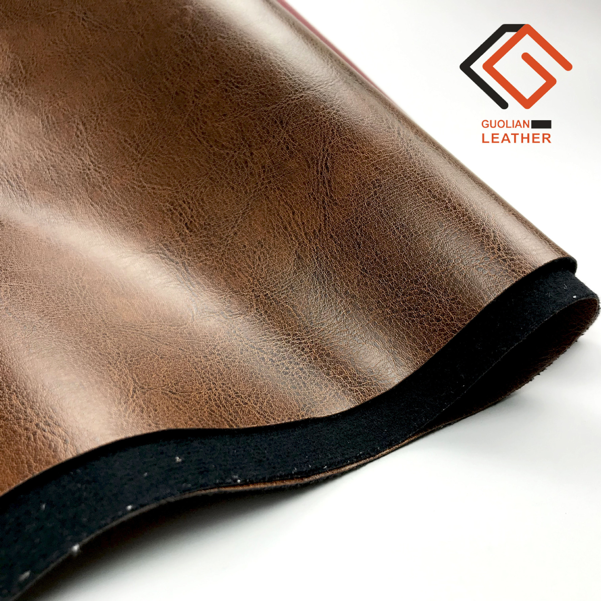 PU皮复古R64纹加厚款水晶料仿棉绒布底手袋皮具软包沙发人造革