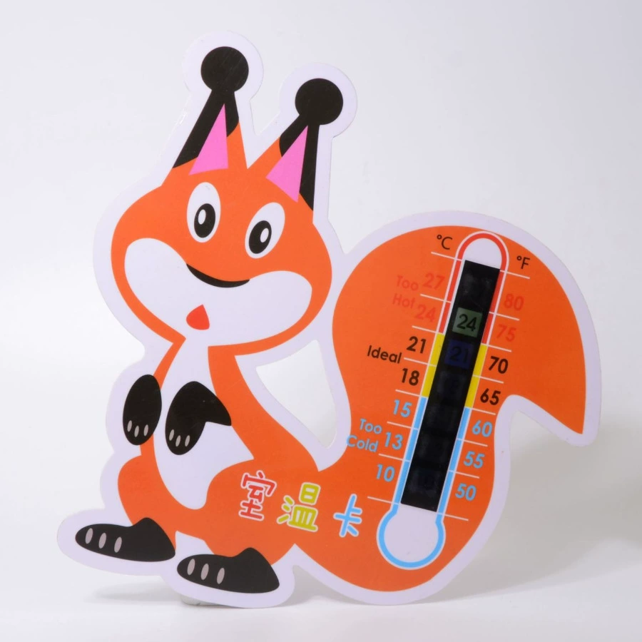 Мультфильм температур-чувствительный цвет-изменяя Крытый термометр с жидким кристаллом температур-чувствительный цвет-превращаясь Крытая карта теста температуры крытой карты