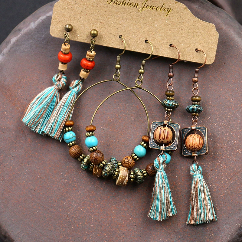 Аксессуар handmade, серьги, ретро металлический набор с кисточками, Aliexpress, Amazon, набор из 3 штук, оптовая закупка
