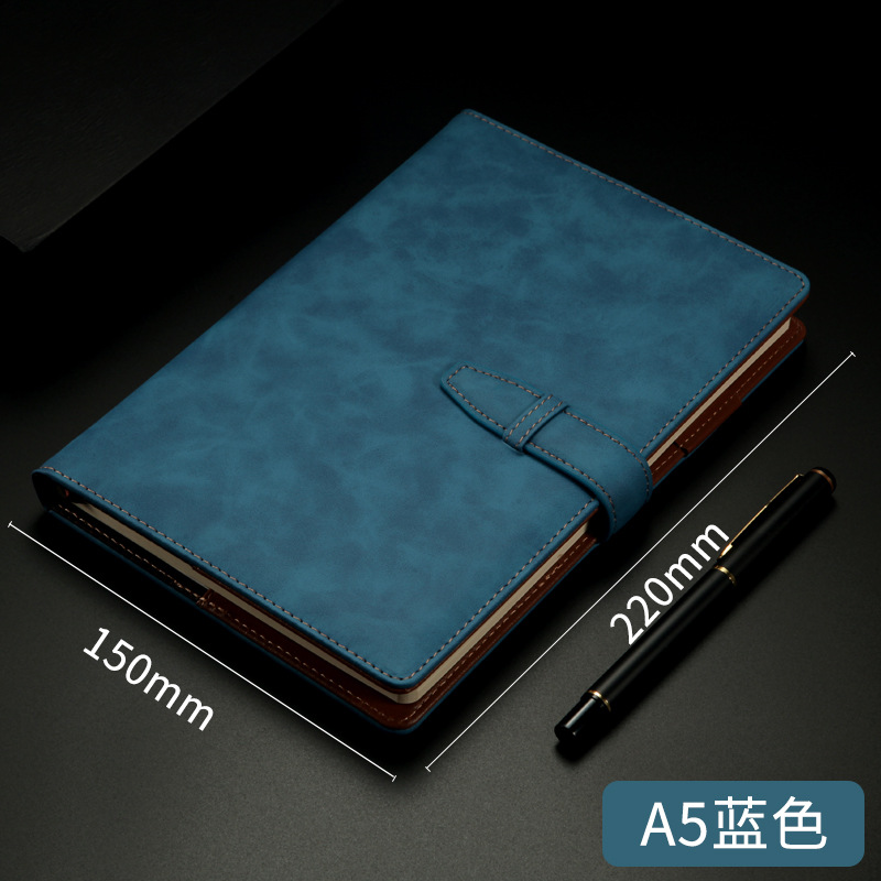 Engrosado cuaderno personalizado hebilla creativa suave diario de cuero al por mayor de negocios A5 Notebook logotipo personalizado