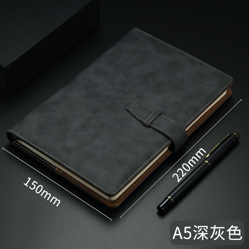 Engrosado cuaderno personalizado hebilla creativa suave diario de cuero al por mayor de negocios A5 Notebook logotipo personalizado