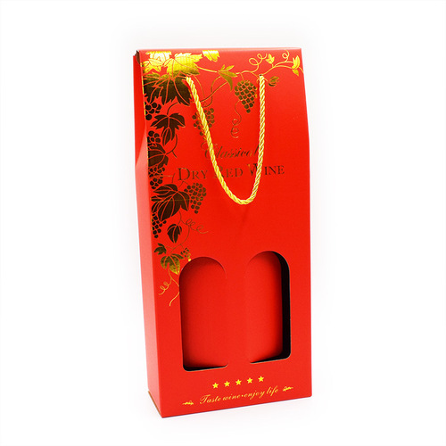 Red Wine Gift Box, Red Wine Gift Box with Double Bottles, Gift Box Packaging, Handbag, Red Wine Box Customization