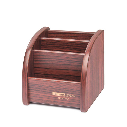 Jinlongxing wooden creative pen holder desktop storage box office stationery storage seat wooden multi-functional pen holder wholesale