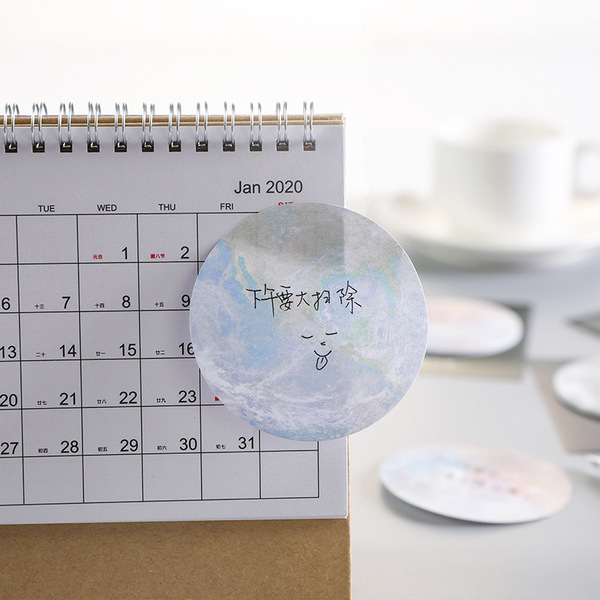 Creative science fiction planet convenience sticker round -shaped…
