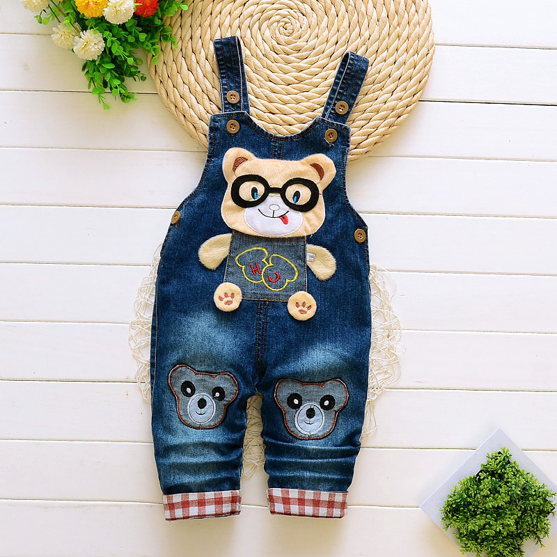 Classic fashion style suitable for 1-4 years old boy baby clothing children's suspenders jeans baby pants