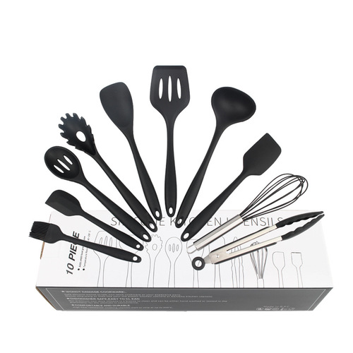 Silicone kitchenware baking 10-piece kitchen set non-stick pot silicone color kitchen spatula creative cooking kitchenware