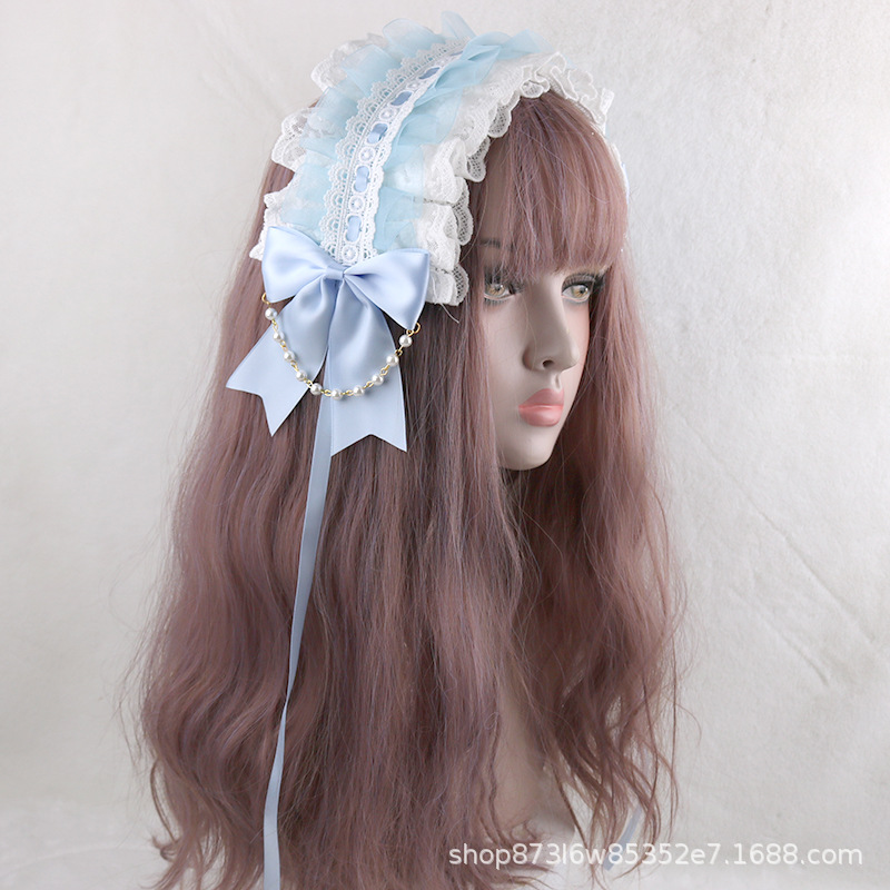 日本の柔らかい妹の白いレースの頭飾りlolitaの甘いものを郵送します。