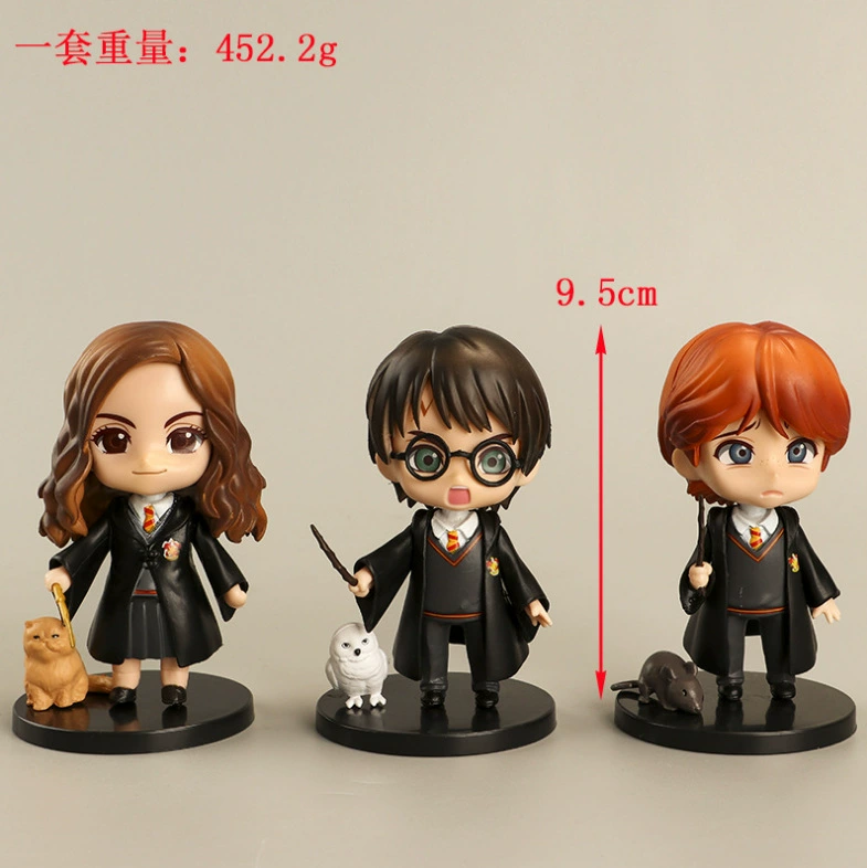 Minifigure set (Xike Animation) 6-piece wizard broom toy, PVC figures 9.5 cm, cake topper decorations