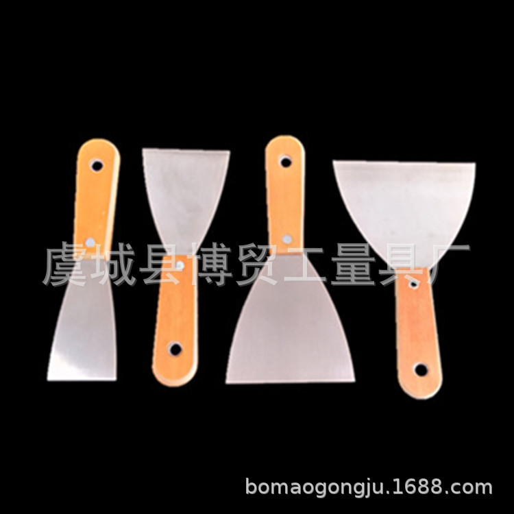 双夹木柄油灰刀 油漆工具清洁用批刀 腻子刀塑料柄油灰刀镜面灰刀