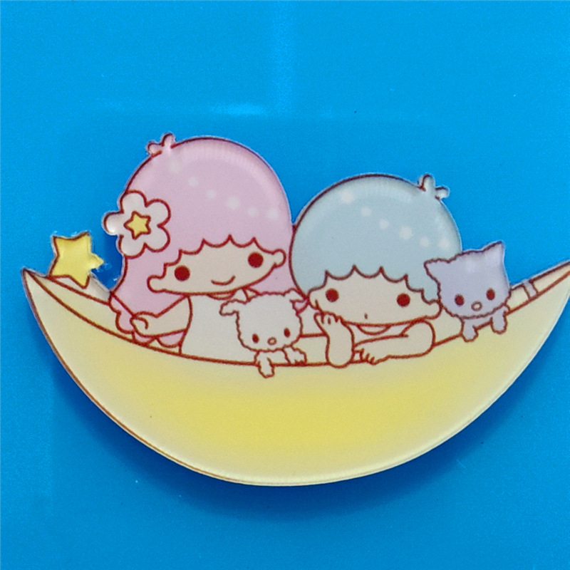 Harajuku Gemini acrílico broche de dibujos animados insignia bolsa accesorios periféricos DIY teléfono móvil Shell parche