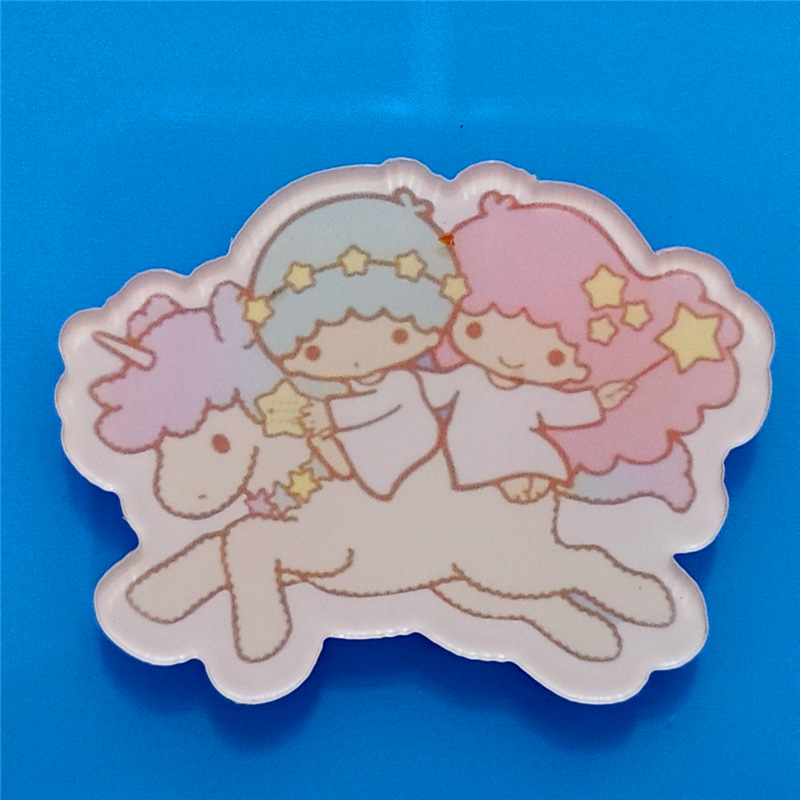 Harajuku Gemini acrílico broche de dibujos animados insignia bolsa accesorios periféricos DIY teléfono móvil Shell parche