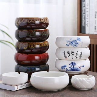 创意陶瓷烟灰缸大号复古烟灰缸家用潮流客厅办公室烟缸礼品