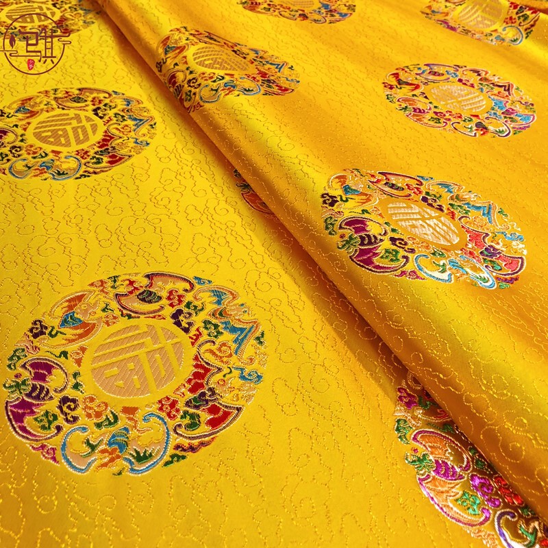 High Precision Wufu Tuan Yunjin Silk Satin Fabric Xizang Clothing Minority Hanfu Tang Children's Wear Fabric High Precision Wufu Tuan Yunjin Silk Satin Fabric Xizang Clothing Minority Hanfu Tang Children's Wear Fabric