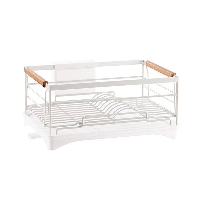 Fábrica de fuente utensilios de cocina de acero inoxidable madera de hayaja platos de fregadero drenaje de acero madera desmontaje almacenamiento platos de almacenamiento