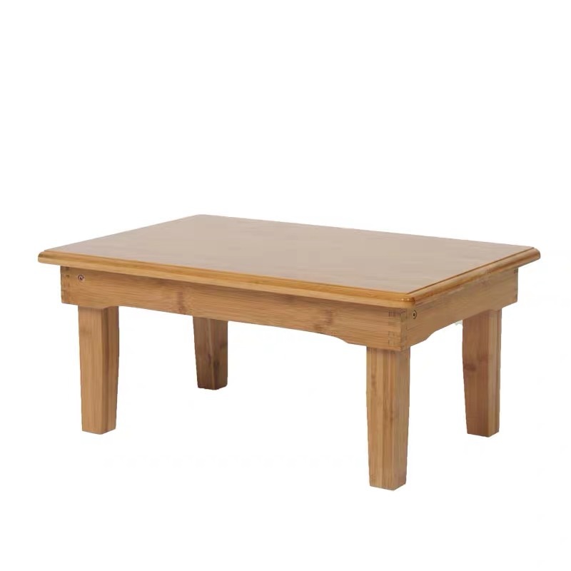 Mesa de bambú plegable, mesa de café de tatami de estilo japonés, mesa cuadrada, apartamento pequeño hogar portátil, mesa de comedor corta