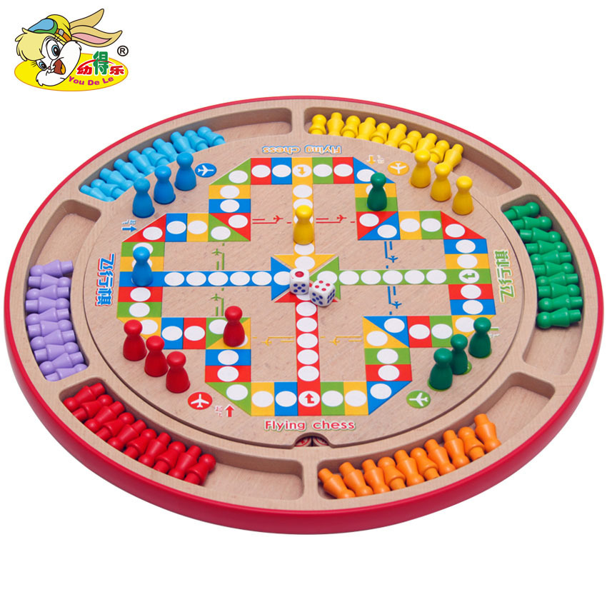 Madera diez en uno ajedrez damas vuelo ajedrez go-go juegos de mesa juegos de mesa para niños juguetes de puzzle al por mayor image 3