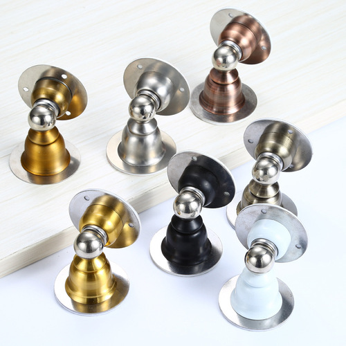 Non-punching stainless steel door suction bathroom door anti-collision door stop strong magnetic suction door holder wall and floor dual-use small clock door suction