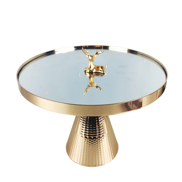 European -style golden cake shelf glass mirror tray wedding party…