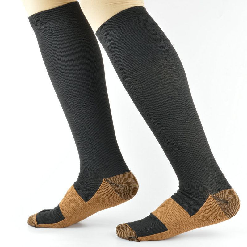 Foreign trade hot sale copper fiber sports compression socks anti fatigue pressure socks anti vein elastic socks calf socks