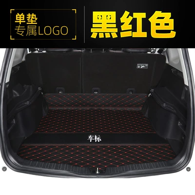 Trunk Mat H6 H2 M6 Kia K3 - butterfly-pattern-with-car-logo-trunk-single-piece-black-rice-line-leather-version