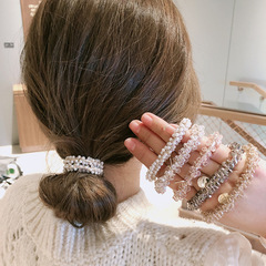 Korean headwear pearl crystal hairband bracelet dual-purpose hairband female internet celebrity simple ins forest hair tie rubber band