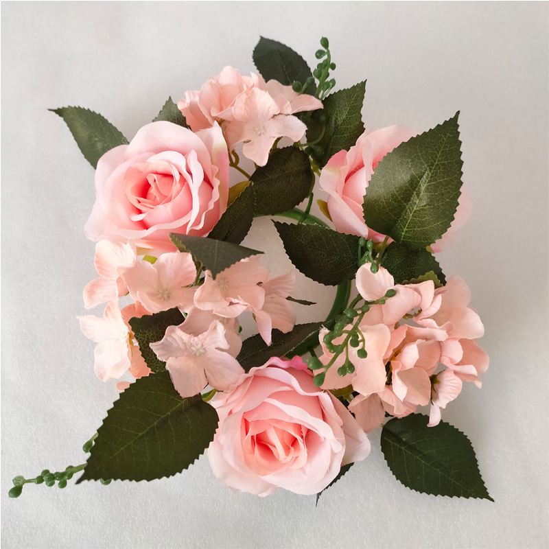 Estilo europeo flor artificial decoración candelabro Rose Garland decoración de Navidad accesorios de la ventana mesa de comedor decoración de la boda al por mayor