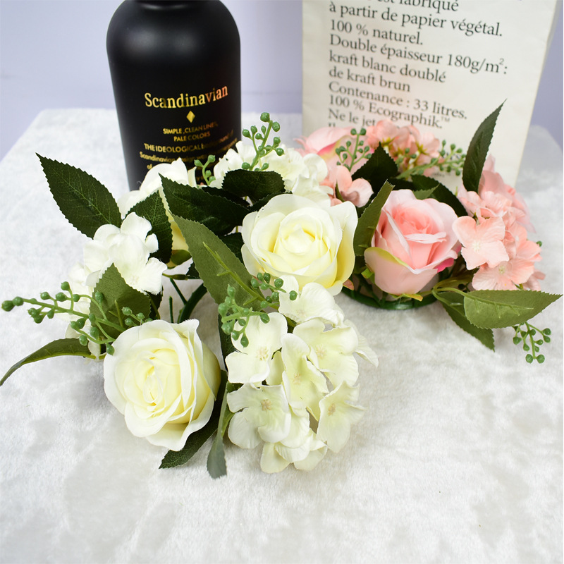 Estilo europeo flor artificial decoración candelabro Rose Garland decoración de Navidad accesorios de la ventana mesa de comedor decoración de la boda al por mayor