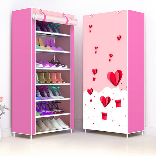 Hail Simple Shoes Rack Fabric Shoes Rack Non-woven Shoes Cabinet Storage Cabinet Entrance Hall Simple Multi-layer Dustproof Shoes Rack Cabinet PVC