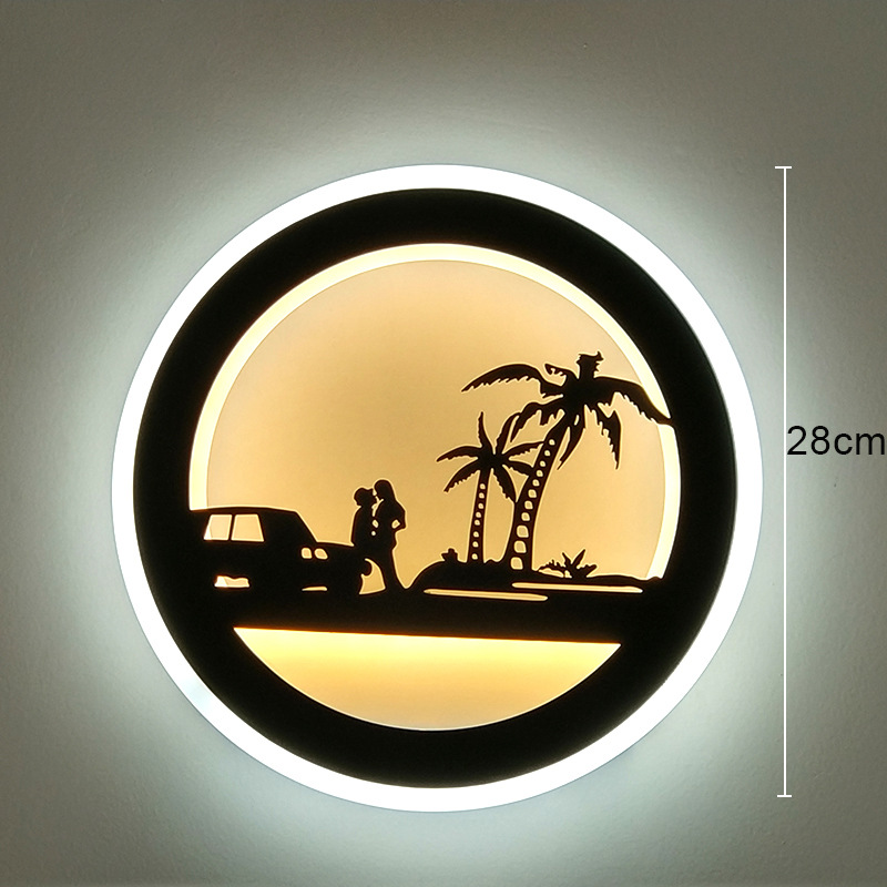 Lámpara de pared LED moderna para dormitorio, sala de estar, con diseño de torre de hierro con flores, elefante, ciervo, control remoto regulable, forma de pétalo.