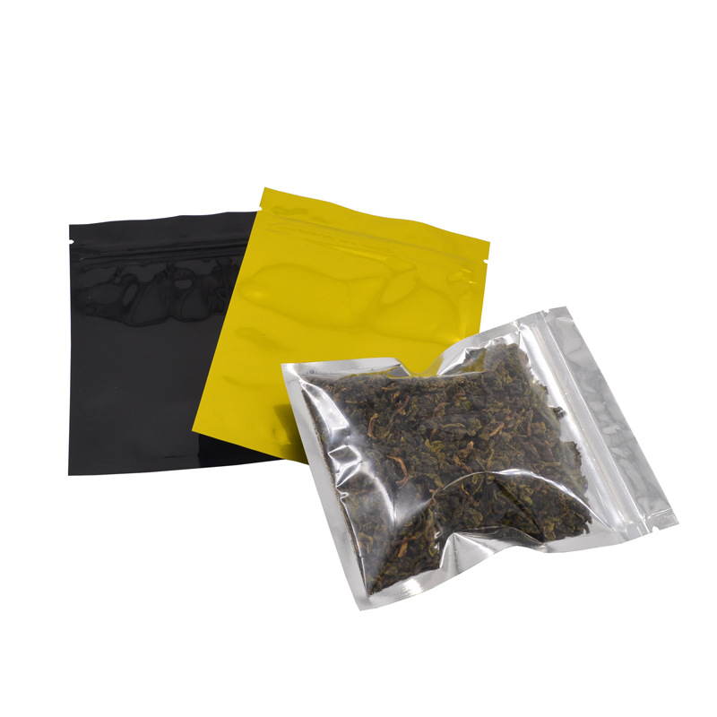 Transfronterizo de color brillante Chapado en aluminio Yin y Yang hueso translúcido bolsa autosellante accesorios de maquinaria de hardware bolsa de sellado 100 piezas Precio