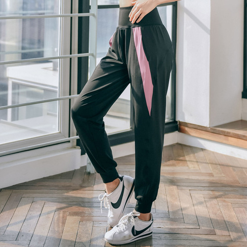 Relaxed Loose Gym Leisure Sport Women's Quick-Dry Super Elastic Cuffed Yoga Nine-Sixths Leggings Ankle-High Sweatpants