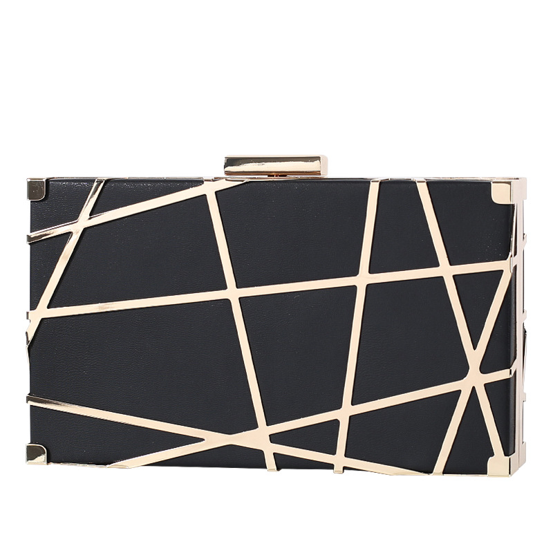 Cruz-frontera creativa PU malla hueca pequeña bolsa cuadrada bolsa de banquete Bolsa De noche Socialite vestido de fiesta embrague bolsa de boda
