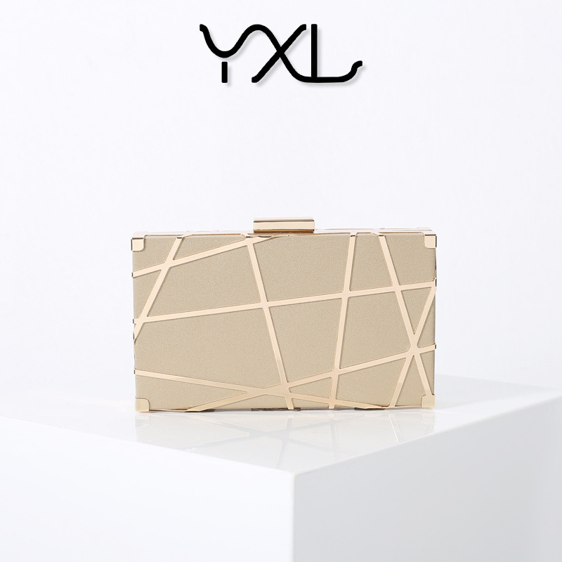 Cruz-frontera creativa PU malla hueca pequeña bolsa cuadrada bolsa de banquete Bolsa De noche Socialite vestido de fiesta embrague bolsa de boda