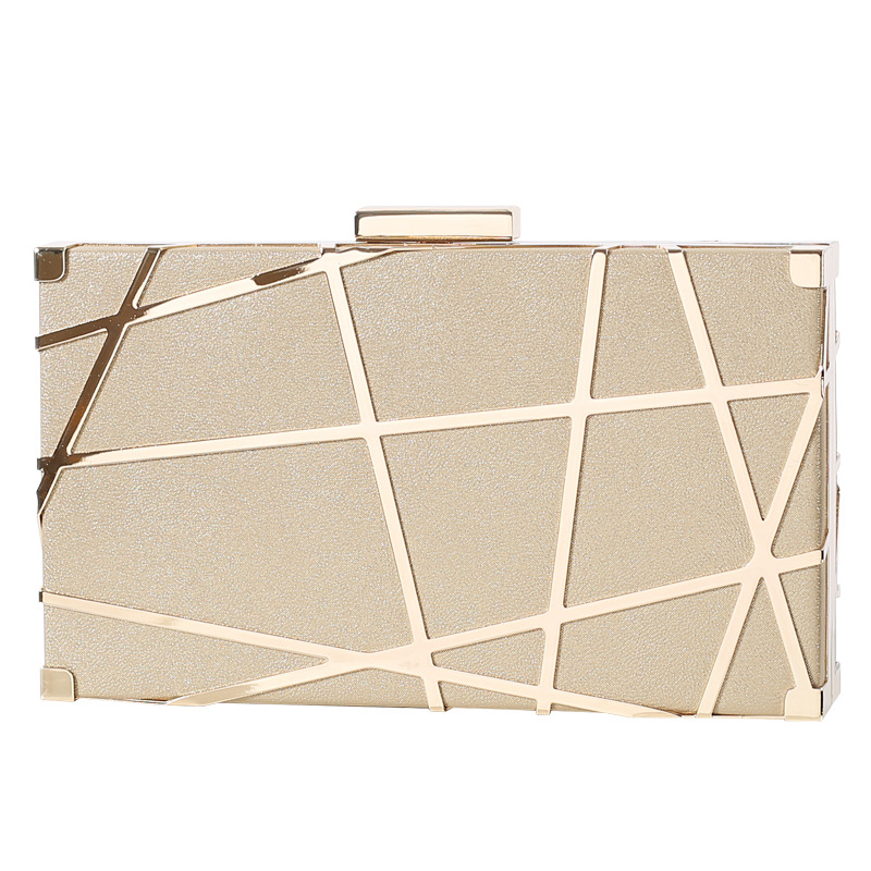 Cruz-frontera creativa PU malla hueca pequeña bolsa cuadrada bolsa de banquete Bolsa De noche Socialite vestido de fiesta embrague bolsa de boda