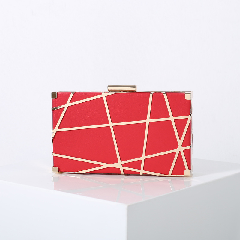 Cruz-frontera creativa PU malla hueca pequeña bolsa cuadrada bolsa de banquete Bolsa De noche Socialite vestido de fiesta embrague bolsa de boda
