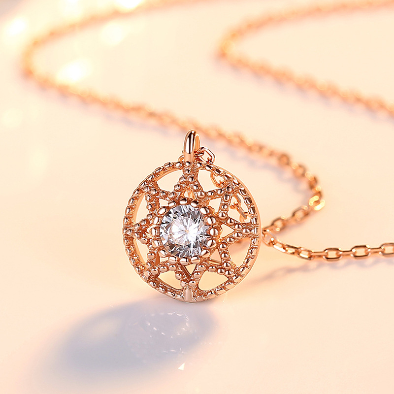 Internet celebridad plata esterlina s925 Singapur Pequeño Libro Rojo neto collar rojo de las mujeres simple elegante brújula estilo coreano cadena clavícula