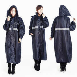 外贸出口定制加印logo/涤纶pvc防泼水安全夜光透气网衬长衫式雨衣