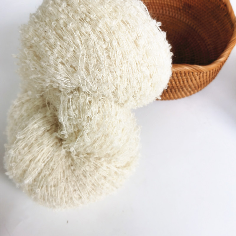 厂家供应4.5支羊驼毛毛腈尼圈圈纱 手编专用花式纱圈圈纱毛线纱线