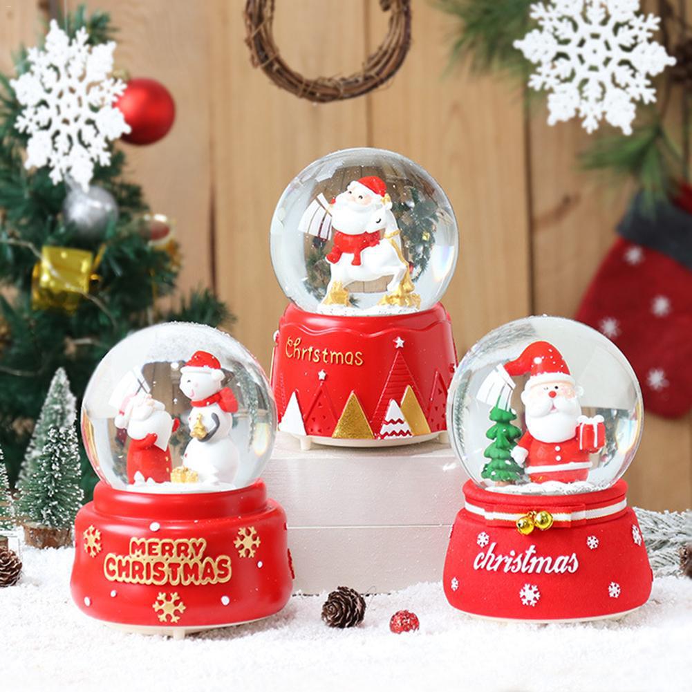 Customized Christmas Snowman Crystal Ball Christmas Music Box Resin Ornaments Holiday Decoration  Crafts Creativity