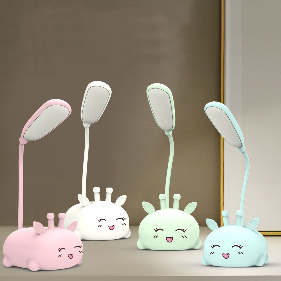 Dibujos Animados creativo plegable LED pequeña lámpara de mesa estudiante aprendizaje ojo protección libro luz USB carga mini luz de la noche