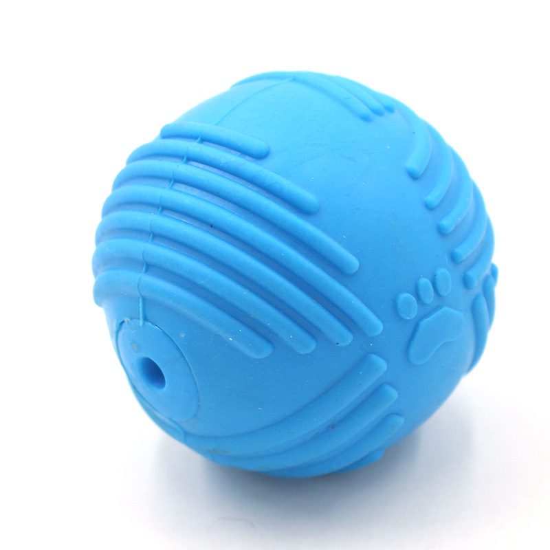 Bola de perro de juguete de sonido para mascotas Bola de rayas de caucho TPR Pelota de juguete de perro golden retriever suministros