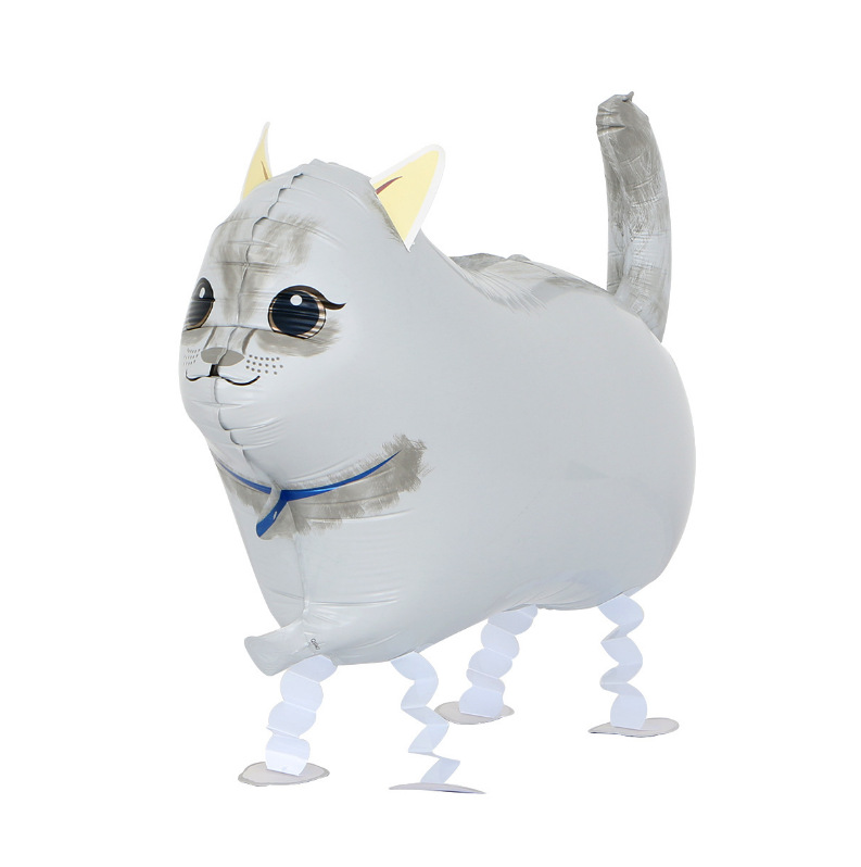 Transfronterizo mascotas caminando globo fiesta de cumpleaños arreglo de película de aluminio globo caminando globo de papel de aluminio