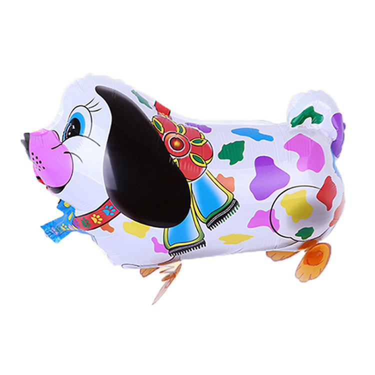 Transfronterizo mascotas caminando globo fiesta de cumpleaños arreglo de película de aluminio globo caminando globo de papel de aluminio