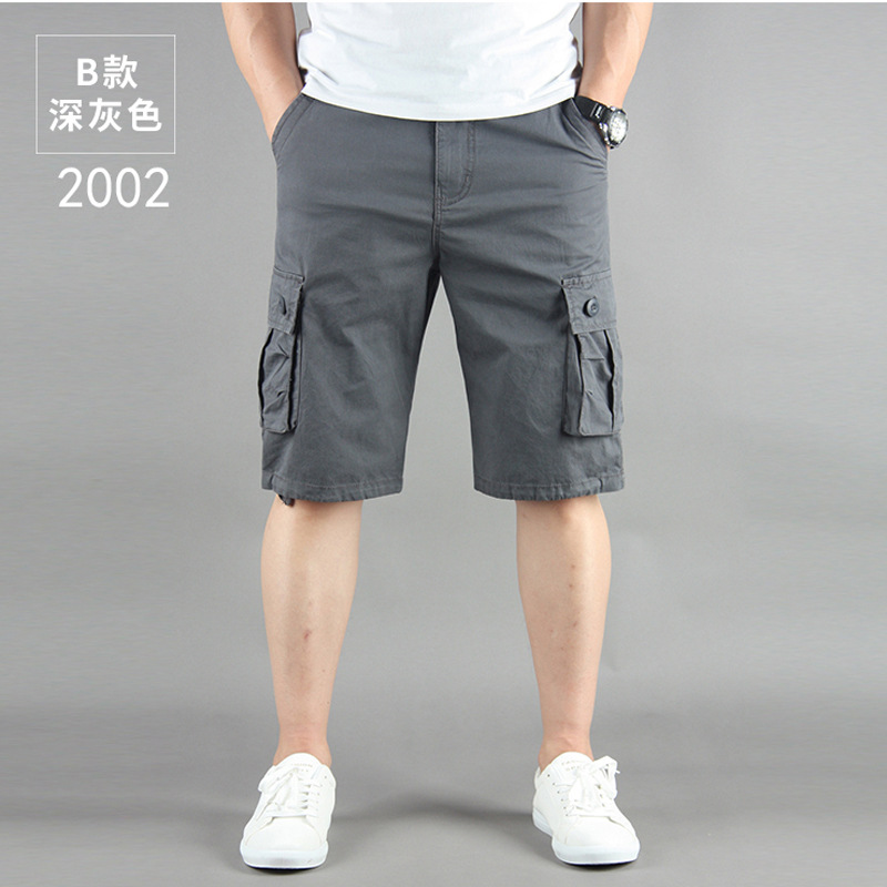 Verano nuevo multi-Bolsillo pantalones cortos de ropa de trabajo casual de los hombres sueltos pantalones cortos de algodón de los hombres quinto pantalones de moda