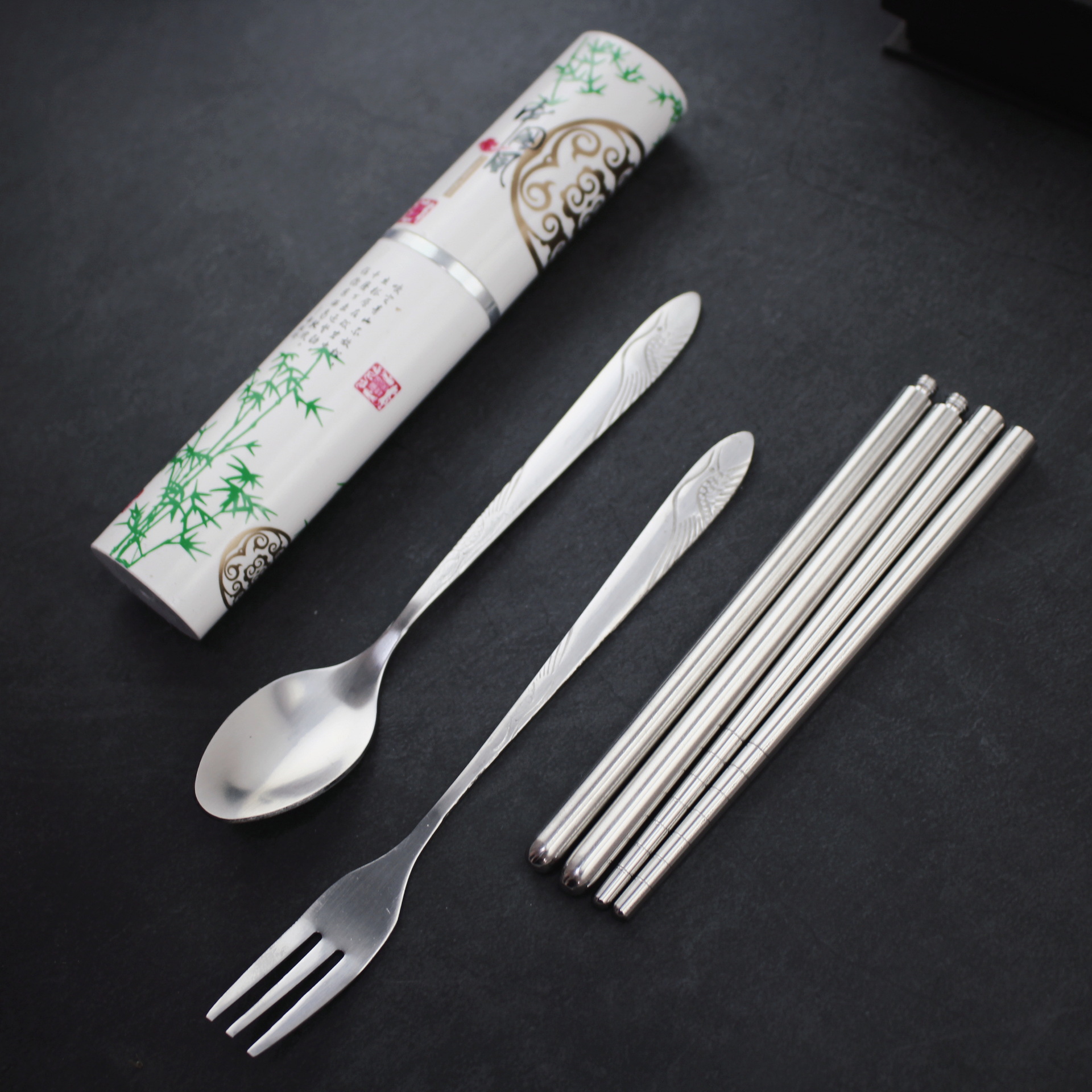 대나무 식기 세트