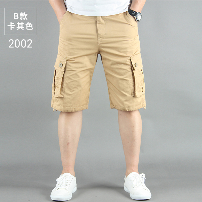 Verano nuevo multi-Bolsillo pantalones cortos de ropa de trabajo casual de los hombres sueltos pantalones cortos de algodón de los hombres quinto pantalones de moda