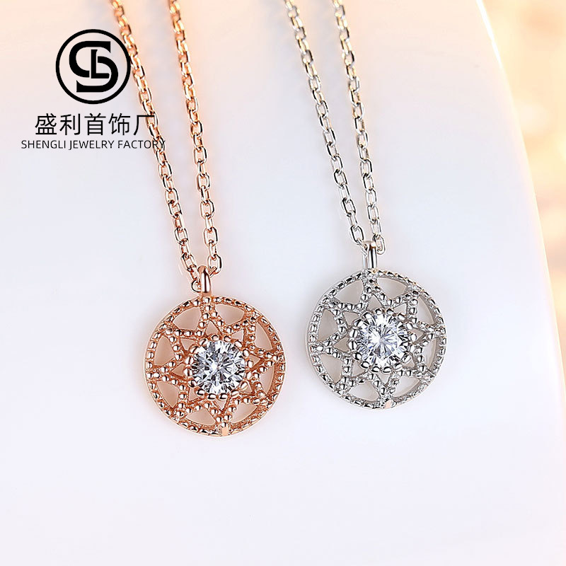 Internet celebridad plata esterlina s925 Singapur Pequeño Libro Rojo neto collar rojo de las mujeres simple elegante brújula estilo coreano cadena clavícula