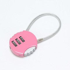 Steel Cable Password Lock, Colorful Cookie-Shaped Password Hanging Lock Box, Backpack, Makeup Bag, Pencil Case, Cartoon Lock