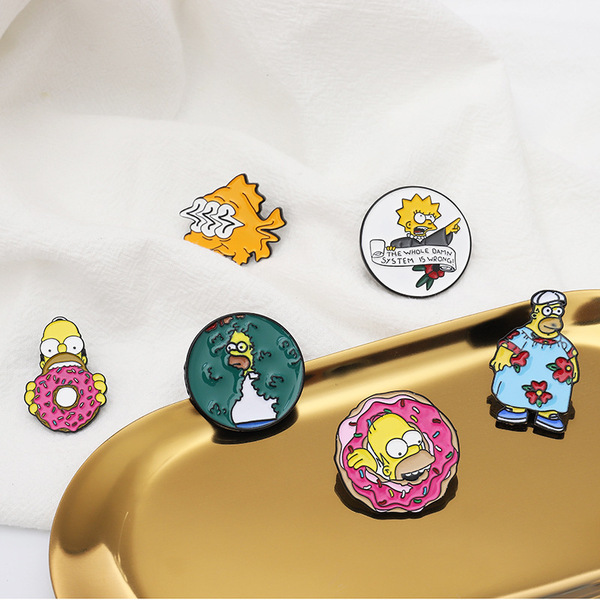 Foreign Trade Creative Explosion brooch Cartoon Simpson